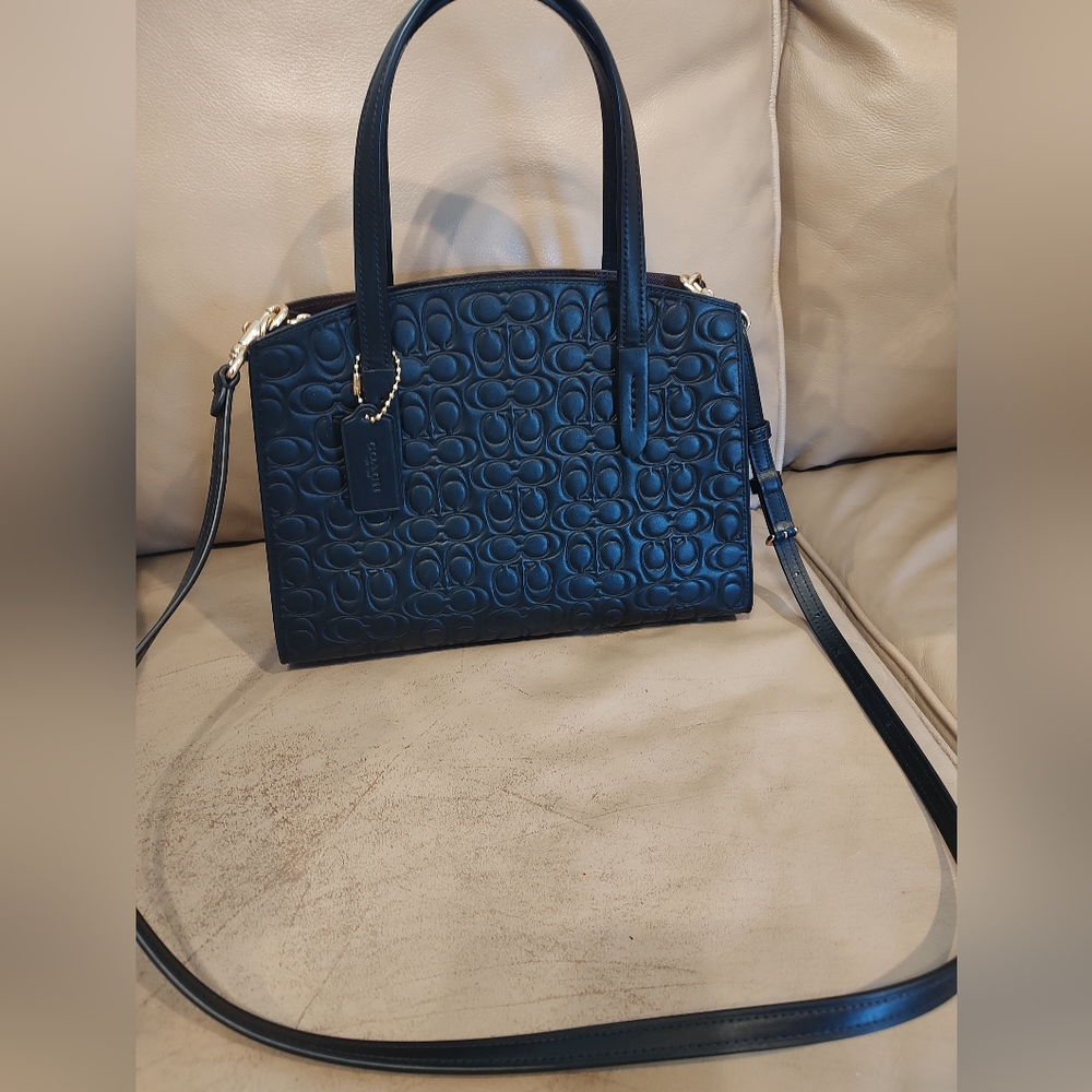 Coach black leather bag